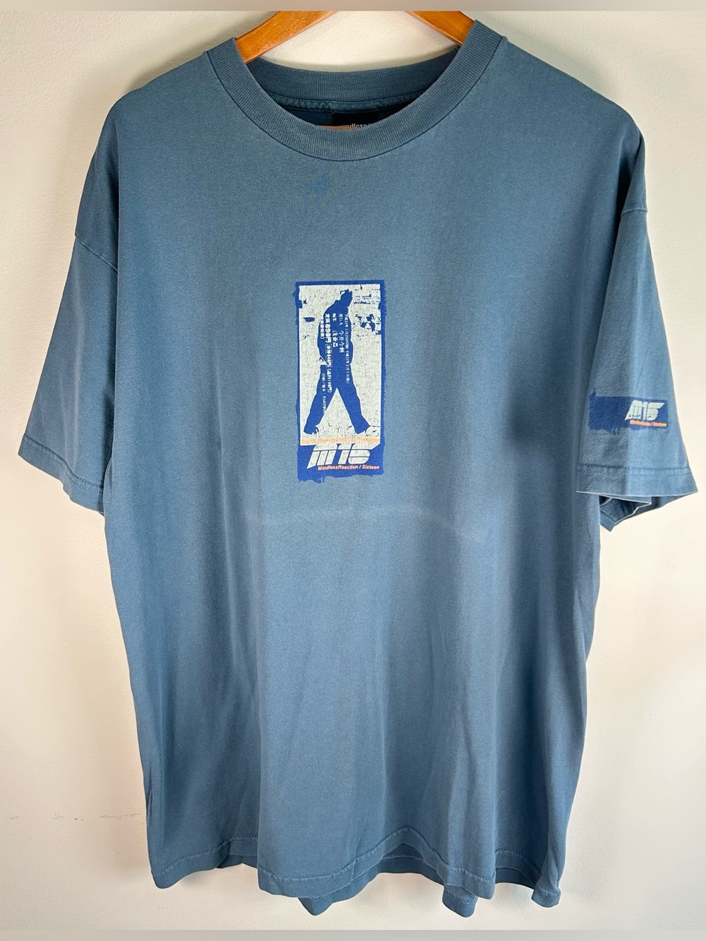 Vintage Mindless Reaction M16 Men’s T-shirt Size XL Blue Made In USA 100% Cotton